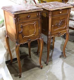 Appraisal: lot of Louis XV style marble top commodes circa each