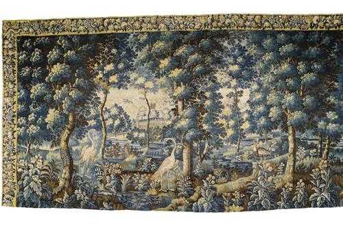 Appraisal: LARGE TAPESTRY Early Baroque probably Flemish th century Idealised forest