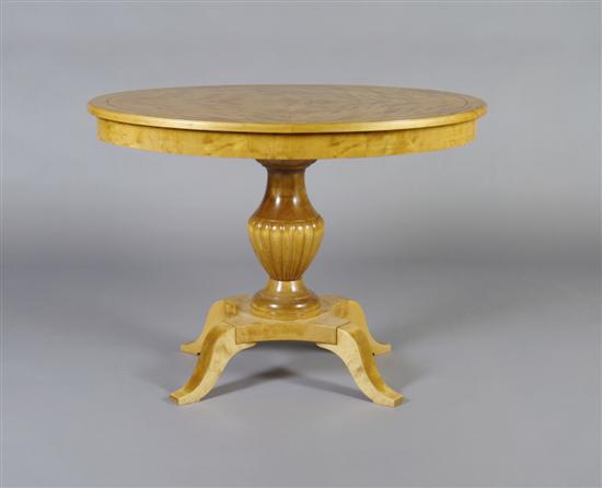 Appraisal: A Swedish Neoclassical Birch Center Table Height x width x