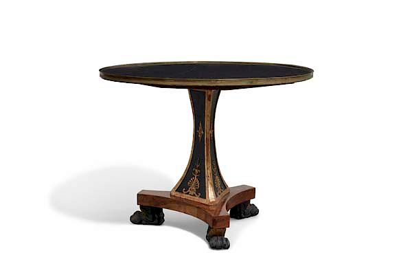 Appraisal: Baltic Empire style mahogany center table A Baltic Empire style