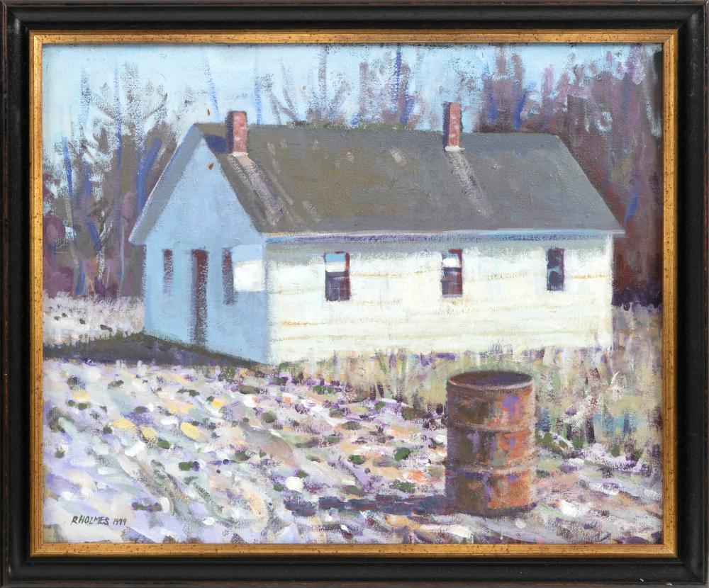 Appraisal: AMERICAN SCHOOL DATED WHITE HOUSE IN A LANDSCAPE OIL ON