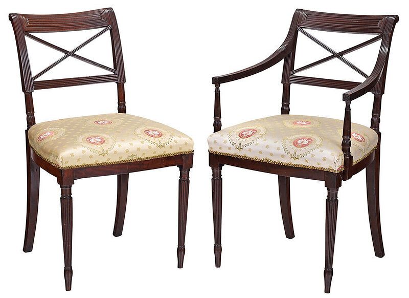 Appraisal: Two Matching New York Federal Dining Chairs - comprising a