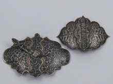 Appraisal: Two Russian silver and niello belt buckles one hallmarked St