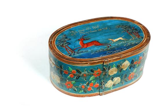 Appraisal: BRIDE'S BOX European nd half- th century bentwood Oval with