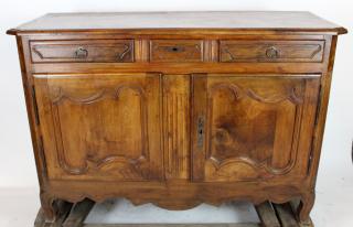 Appraisal: French Louis XV buffet bas in walnut French th century