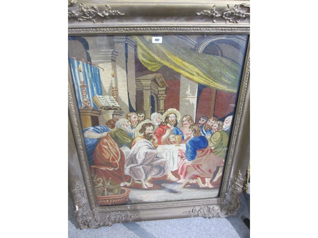 Appraisal: Tapestry picture in large gilt frame