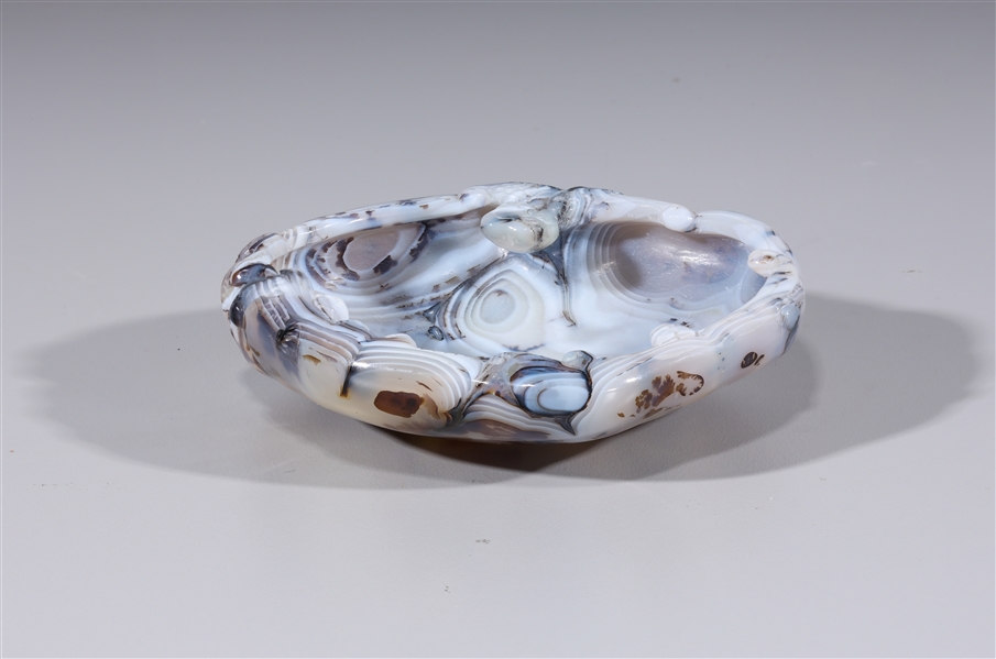 Appraisal: Chinese carved agate brushwasher with bat and fungus