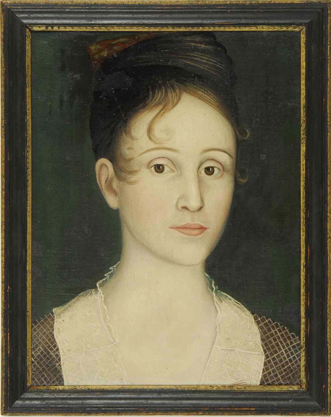 Appraisal: AMERICAN SCHOOL th CenturyPortrait of a young woman with a