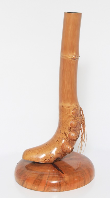 Appraisal: DON ELWING BAMBOOT MODERN WOOD SCULPTURE Don Elwing Hawaii USA