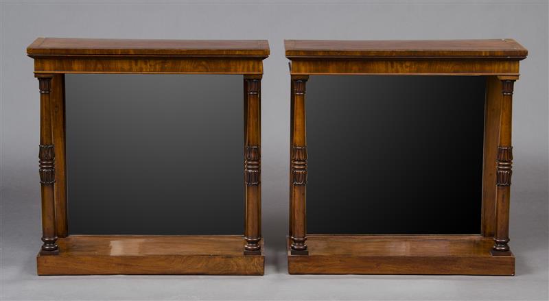 Appraisal: Pair of a Regency Mahogany and Rosewood Crossbanded Console Tables