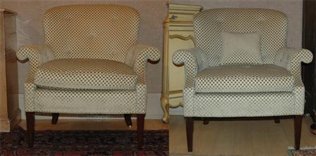 Appraisal: Pair of Upholstered Lounge Chairs Estimate nbsp nbsp nbsp -