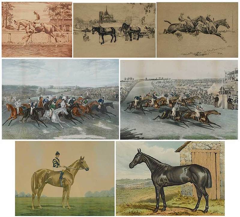 Appraisal: Seven Sporting Prints British and American th th century Racing