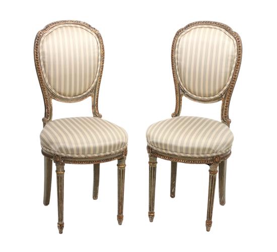 Appraisal: Sale Lot A Pair of Louis XVI Style Painted Side