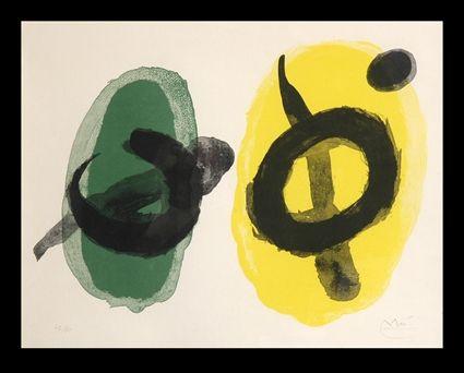 Appraisal: JOAN MIRO - JAUNE ET VERT Lithograph in colors x