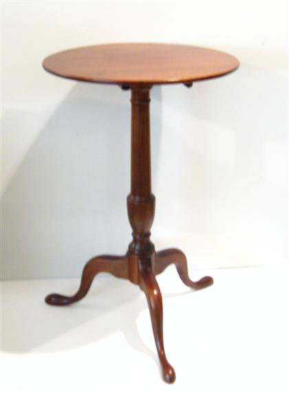 Appraisal: Queen Anne mahogany tilt-top candlestand late th century The circular