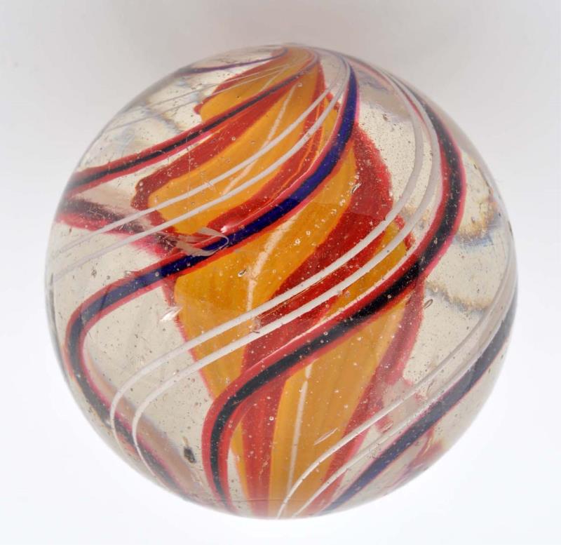 Appraisal: Large Three Stage Ridge Core Swirl Marble Core is yellow