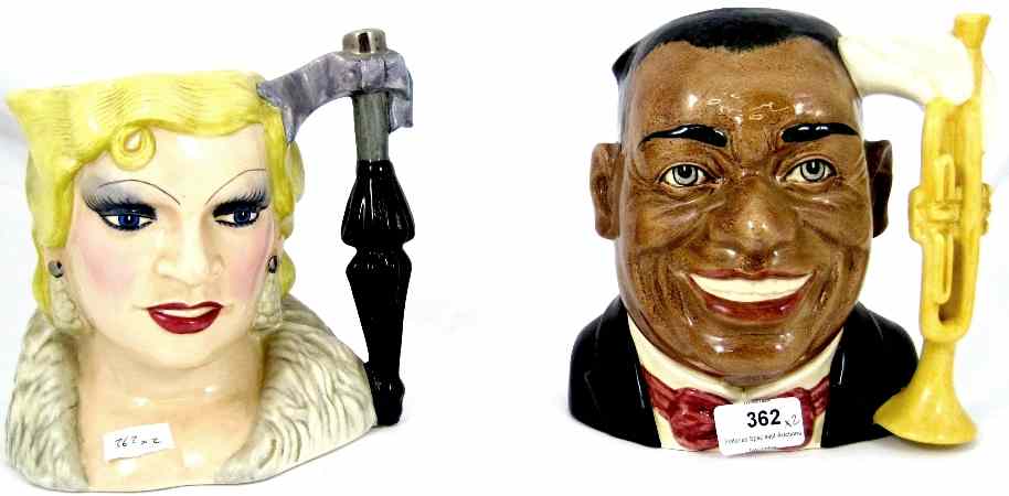 Appraisal: Royal Doulton Large Character Jugs Mae West D and Louis