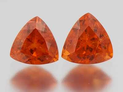 Appraisal: An Unmounted Pair of Mandarin Garnets Offered with an Appraisal