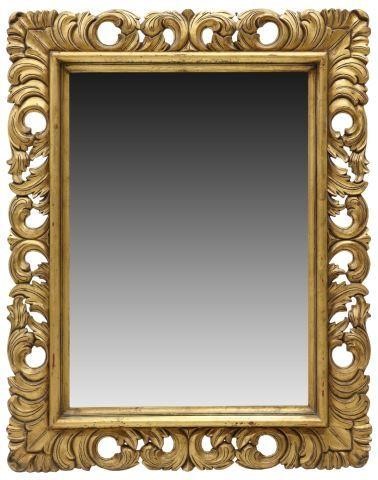 Appraisal: Baroque style gilt mirror th c carved and pierced frame