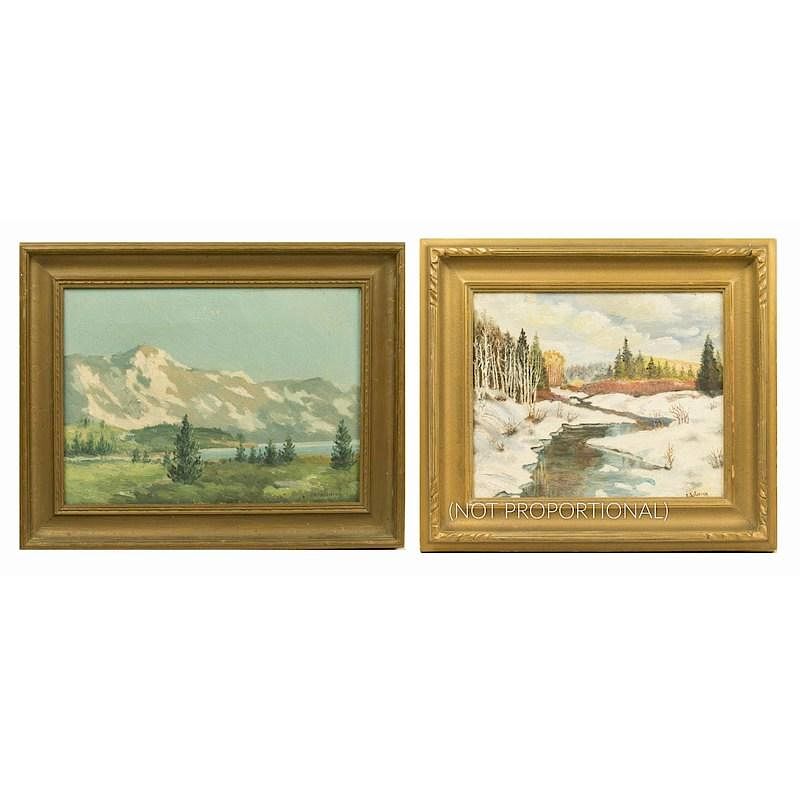 Appraisal: Two Landscape Paintings Lot of two framed oil on canvas