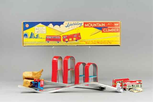 Appraisal: MARX MOUNTAIN CLIMBER SET Lithographed tin red curved ramp includes