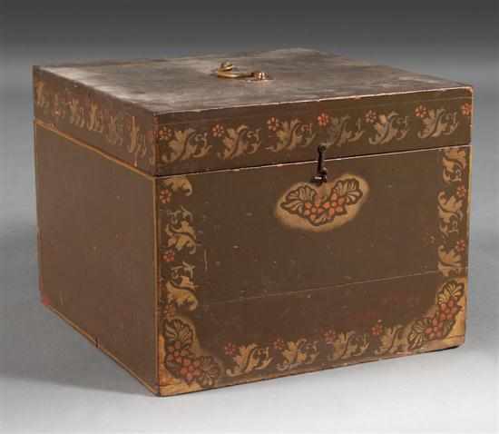 Appraisal: American painted wood box Estimate - All property is sold