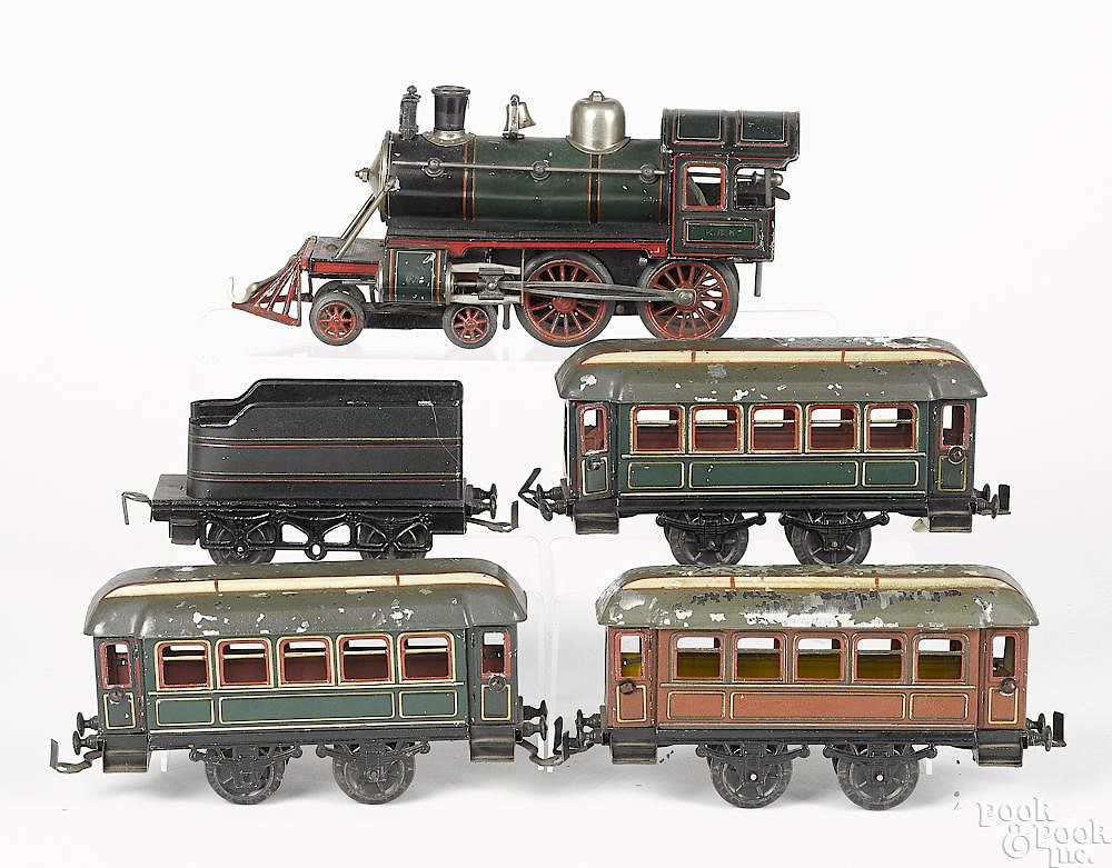 Appraisal: Karl Bub five-piece gauge passenger train set Karl Bub five-piece