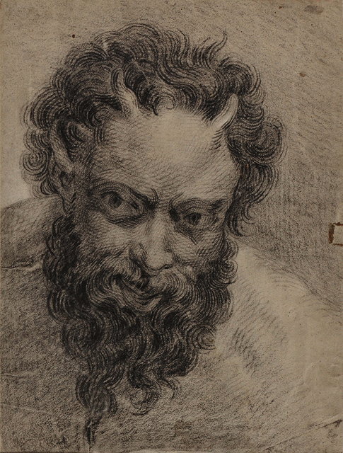 Appraisal: TH CENTURY FLEMISH SCHOOLStudy of a satyr charcoal x cm