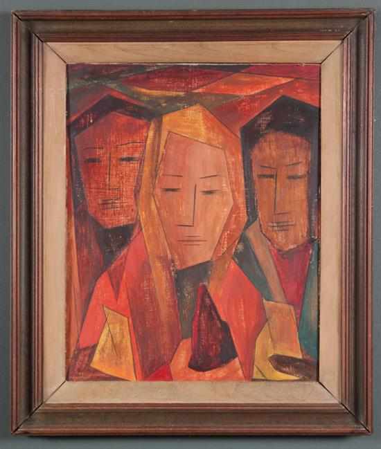 Appraisal: Merton Daniel Simpson American - Three Heads oil on masonite