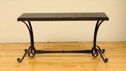 Appraisal: Wrought-Iron and Composite Stone Low Table x x in