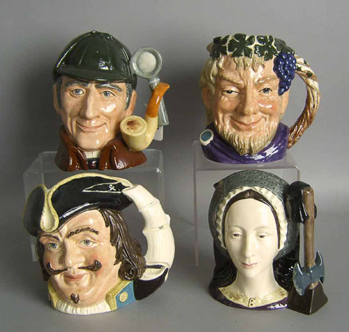 Appraisal: Four Royal Doulton toby mugs to include The Sleuth Bacchus