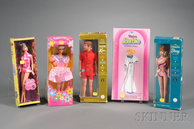 Appraisal: Eight Mattel Boxed Barbie Doll Items s three Twist 'n