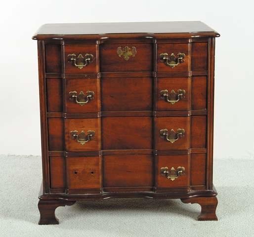 Appraisal: MODERN MAHOGANY BLOCK FRONT CHEST Small size Sanford Furniture Co