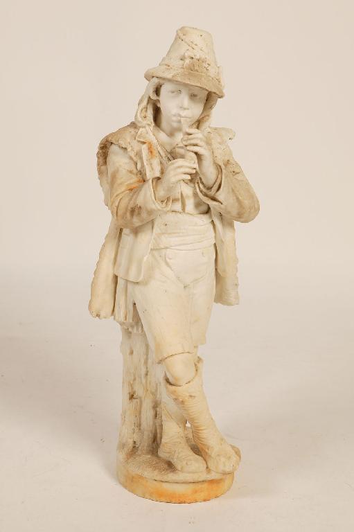 Appraisal: A FROLI A WHITE MARBLE SCULPTURE of a rural boy