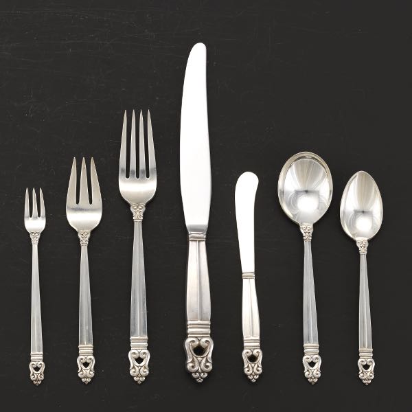 Appraisal: INTERNATIONAL STERLING SILVER TABLEWARE SERVICE FOR TWELVE ROYAL DANISH PATTERN