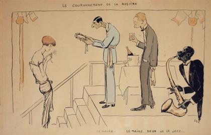 Appraisal: pieces Color Lithographs Sem Goursat Georges French costume caricature ca