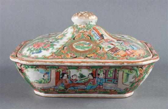 Appraisal: Chinese Export Rose Medallion porcelain covered vegetable dish fourth quarter-