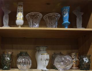 Appraisal: lot of Collection of glass table articles consisting of two