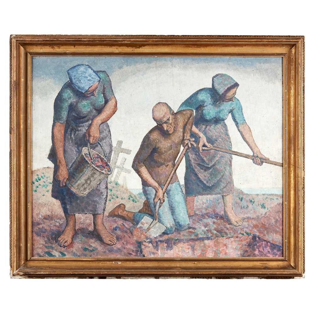 Appraisal: RANDOLPH SCHWABE BRITISH - THE GRAVEDIGGERS Oil on board cm