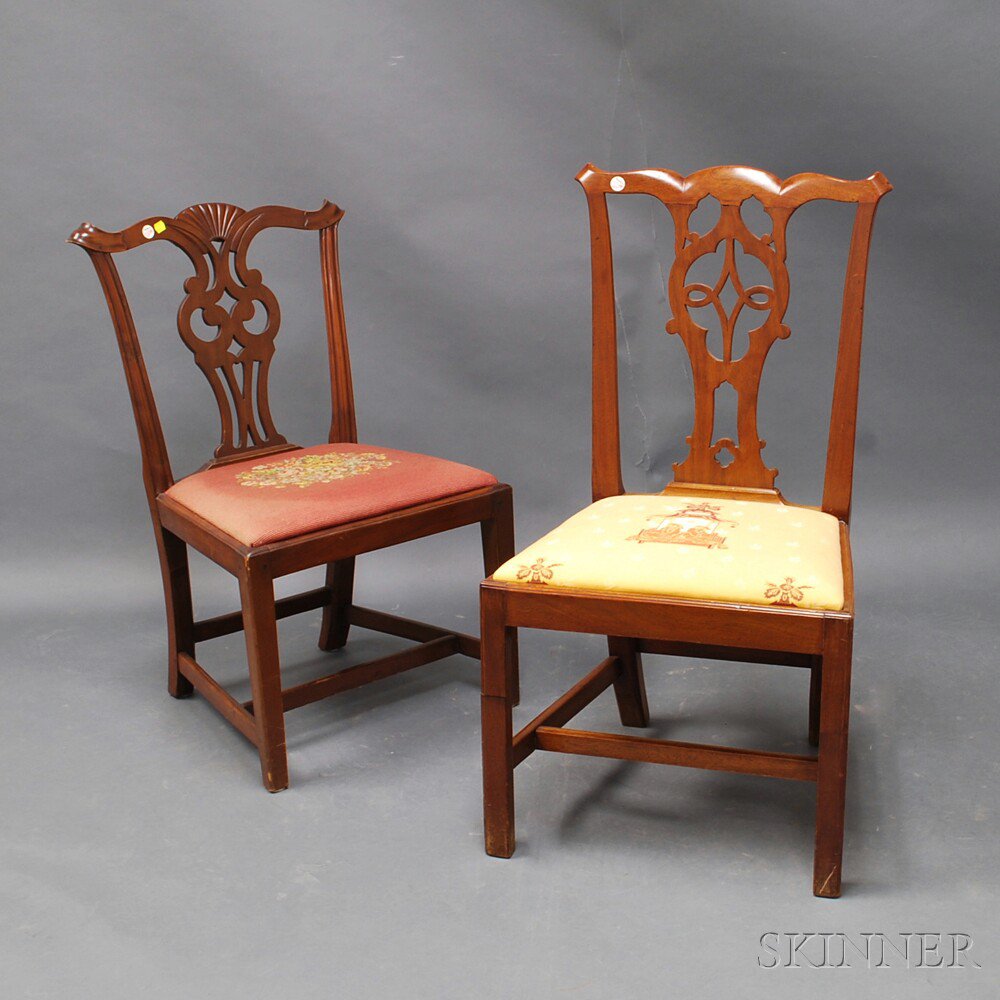 Appraisal: Two Chippendale Carved Side Chairs late th century one of