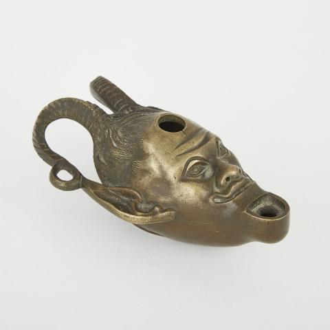 Appraisal: Roman Grand Tour Souvenir Bronze Satyr s Head Form Oil