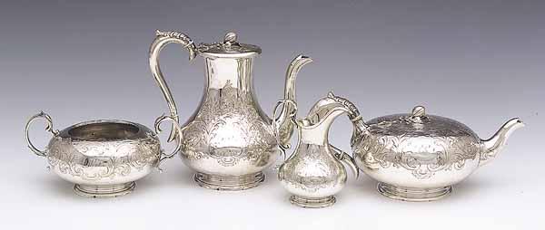 Appraisal: A Victorian Sterling Silver Coffee and Tea Service Martin Hall