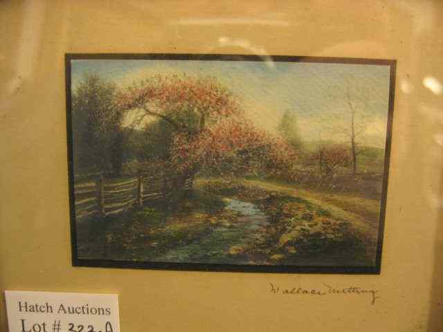 Appraisal: Wallace Nutting Miniature Print country lane stream signed image area