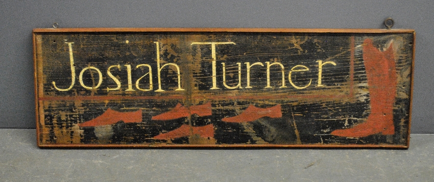 Appraisal: - Shoemaker s wood trade sign Josiah Turner late th