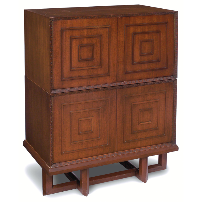 Appraisal: Frank Lloyd Wright stacking cabinets two manufactured by Heritage Henredon