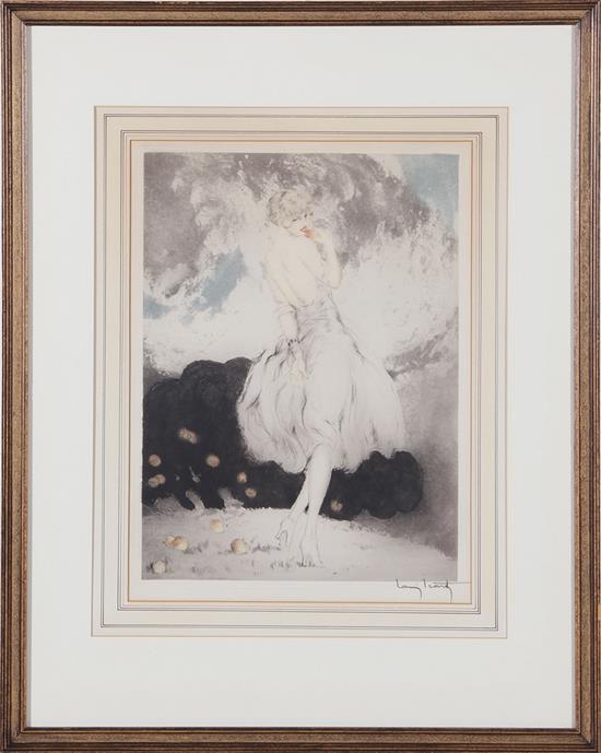 Appraisal: Louis Icart French - FRUIT DEFENDU Forbidden Fruit etching and