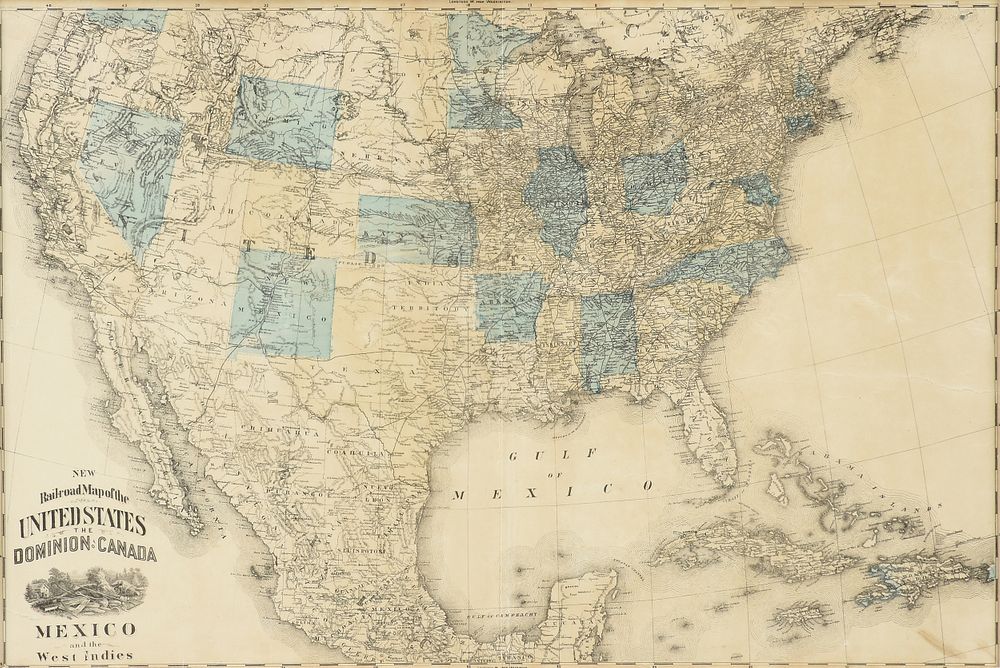 Appraisal: AN ANTIQUE MAP New Railroad Map of the United States