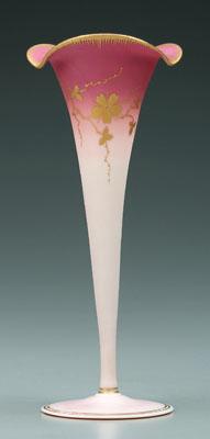 Appraisal: Peachblow lily vase gilded rim above flowers and vines base