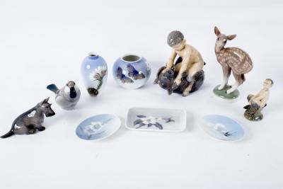 Appraisal: A collection of Royal Copenhagen including Faun with Bear Scottie