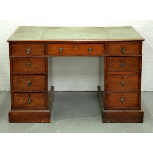 Appraisal: A George III mahogany pedestal desk fitted with drawers and